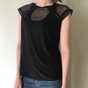 H&M Black Crochet Blouse